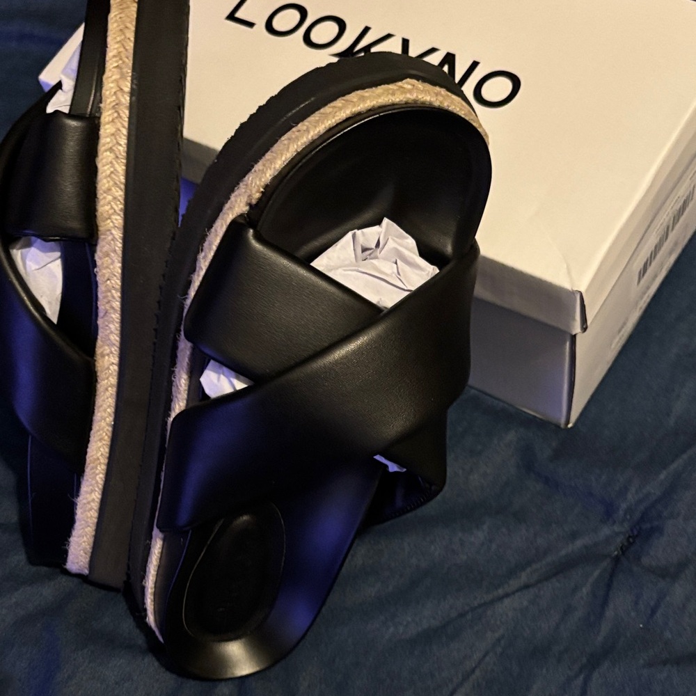 Women's Black Slide-On Sandals Size 9